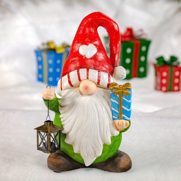 Christmas Garden Gnomes Set of Six Statues